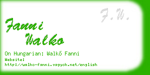 fanni walko business card