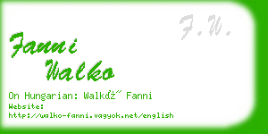 fanni walko business card